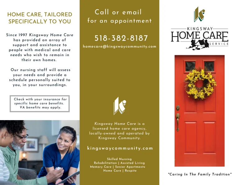 Thumbnail for the cover of the Summer home care brochure. An image of a red door is seen on the front under the title. 