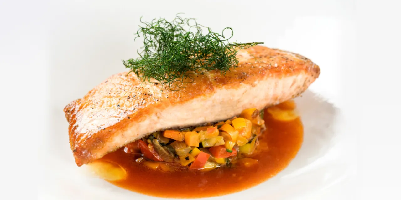 Broiled Salmon with ratatouille