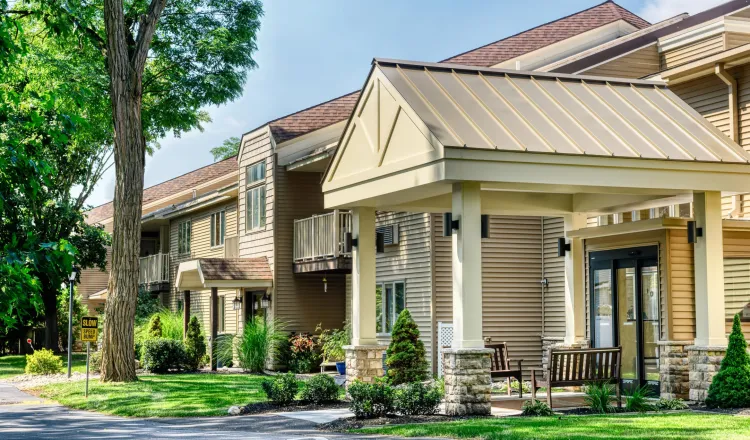 Exterior of the Parkland Gardens apartment complex building