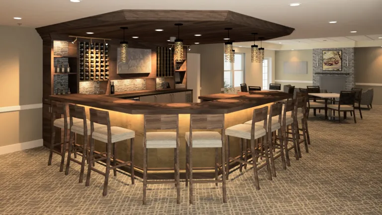 Pub entry interior design rendering