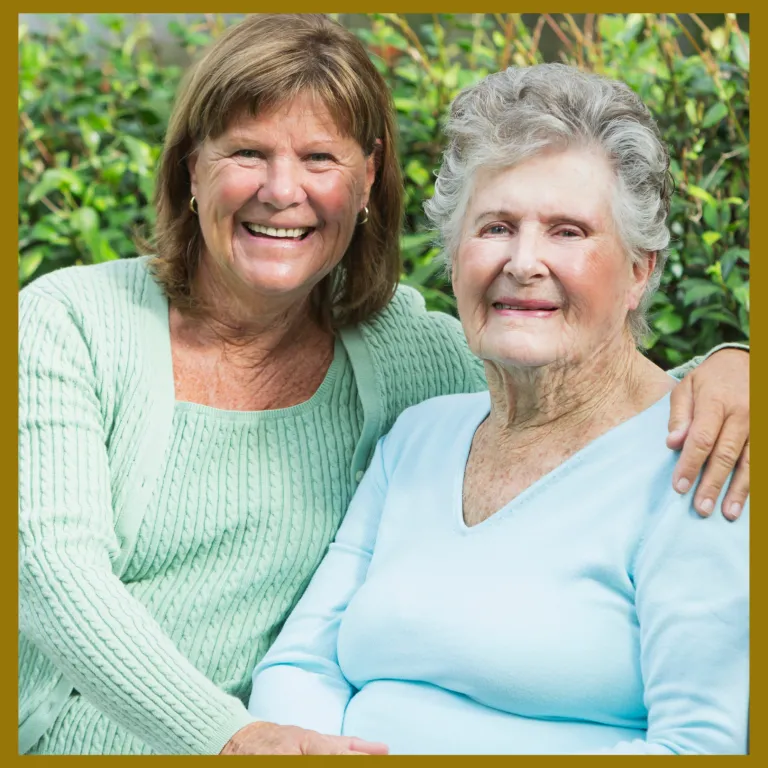 Senior mother with her adult daughter