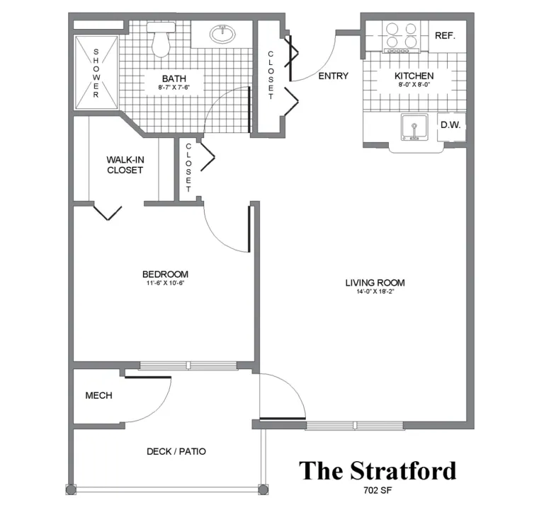 Stratford floor plan at Kingsway Village