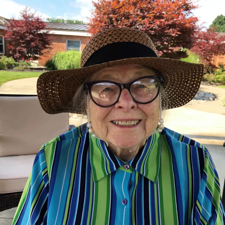 Older woman in a sunhat