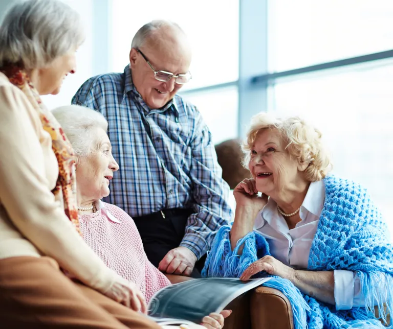 group of older adults chatting