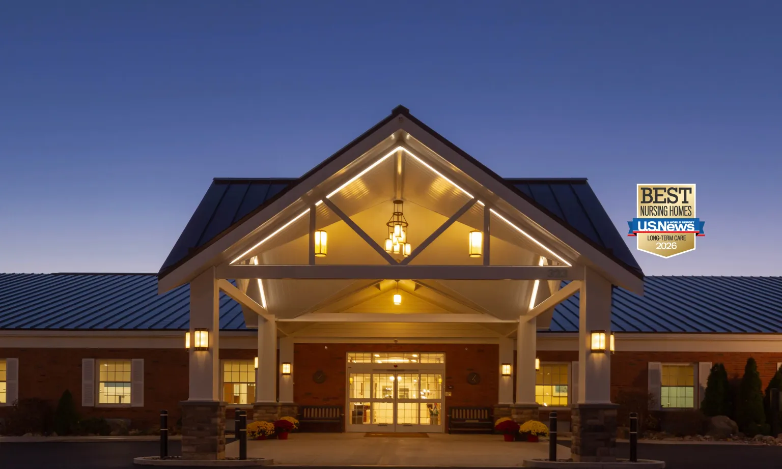 Arms at evening with US News Badge 2026